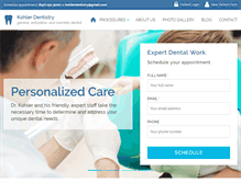 Tablet Screenshot of kohlerdentistry.com